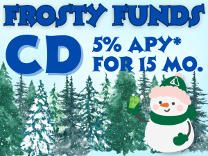 Frosty Funds CD 5% APY* for 15 months.